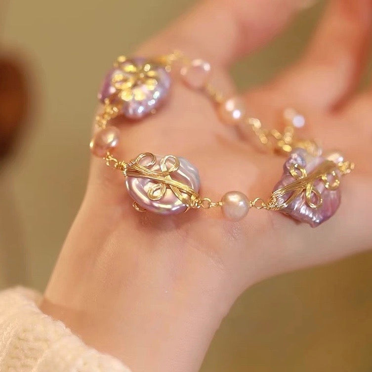 Luciana Pearl Bracelet|18k Gold Plated