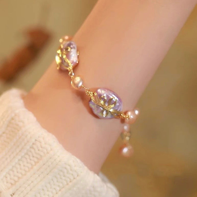 Luciana Pearl Bracelet|18k Gold Plated