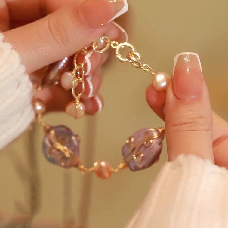 Luciana Pearl Bracelet|18k Gold Plated